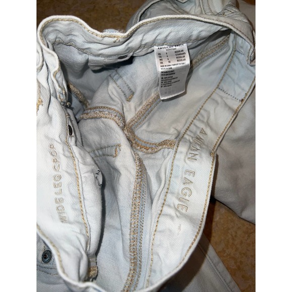 American Eagle Wide Leg Crop Jeans Size 6 - Picture 3 of 3